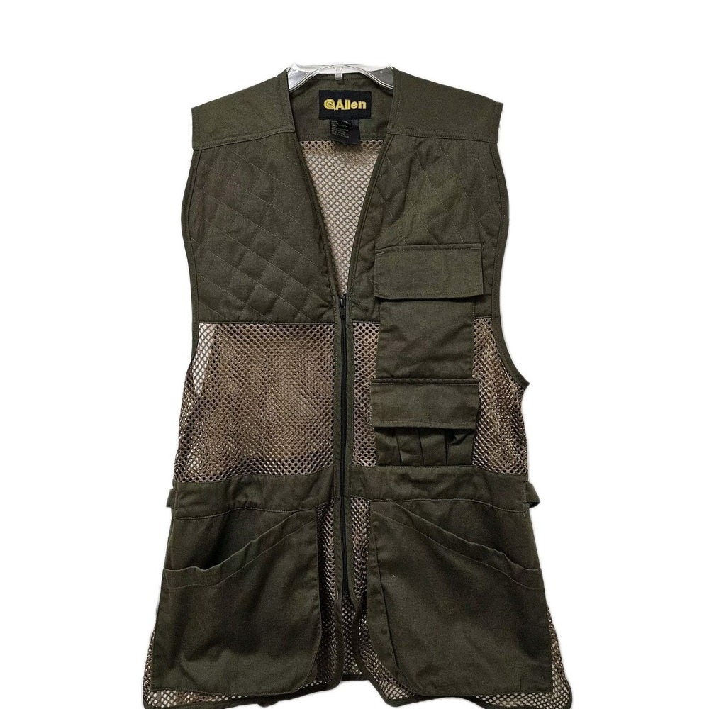 Allen Shooting Vest Mens M/L Olive Green Mesh Tactical Quilted Utility‎ Pockets